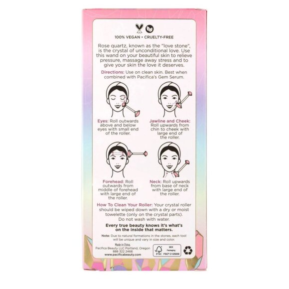 Pacifica Rose Quartz Crystal Wand Facial Roller - Picture 4 of 5